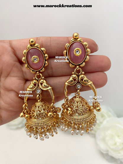 Malti Gold plated Kashmiri Statement Earrings