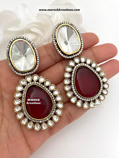 Premium Quality uncut Kundan Moissanite Necklace set
