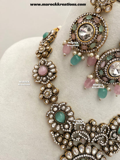 Luna Sabyasachi inspired Victorian Kundan Statement necklace set