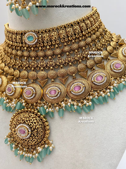 Aastha Premium Quality Gold Plated Bridal set