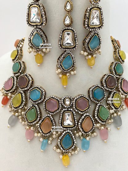 Smita Victorian Kundan Statement Necklace set