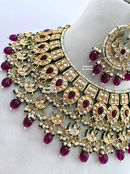 Premium Quality Thappa Kundan Statement Necklace set