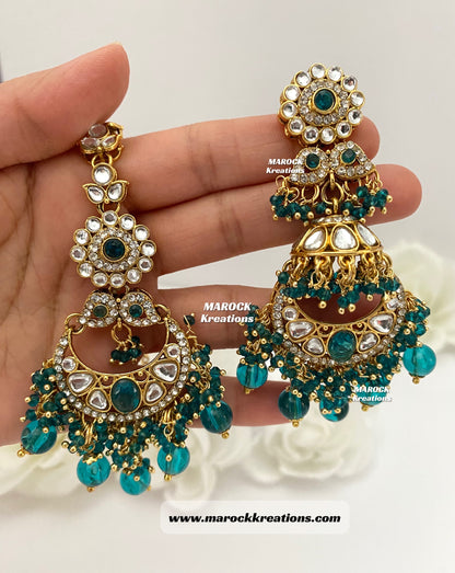 Premium Quality Kundan Earrings and tikka set