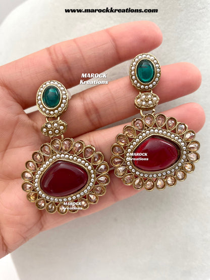 Nadira Kundan Polki double layer Necklace set