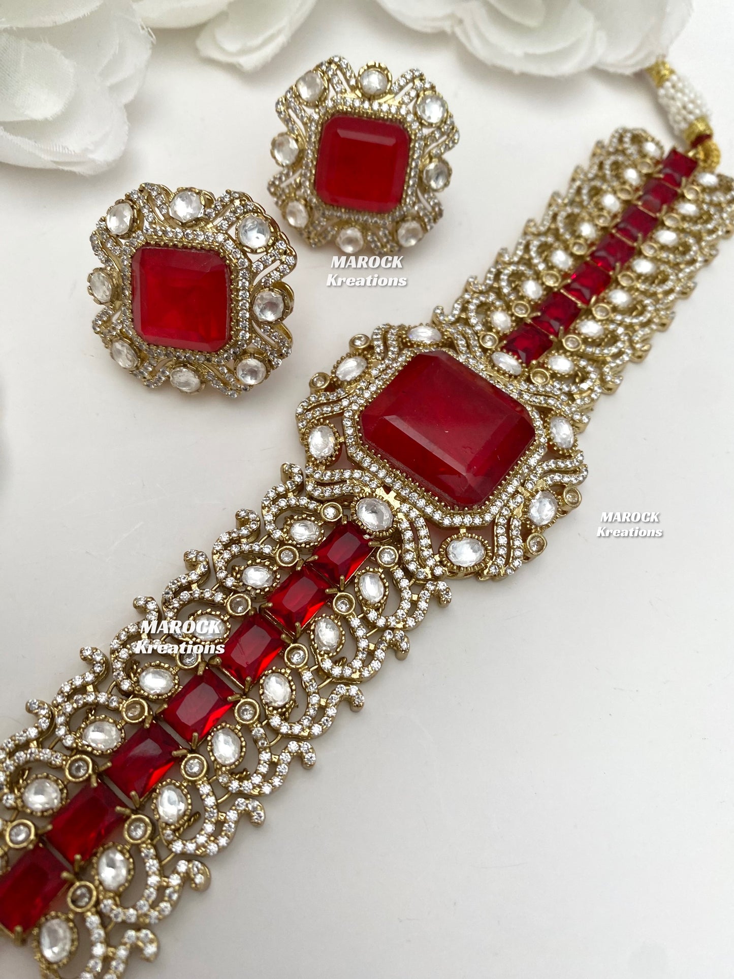 Paloma Sabyasachi inspired Premium Quality Moissanite Kundan and American Diamond choker set