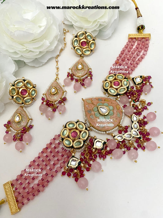 Natasha Premium Quality Kundan Meenakari Statement Choker set
