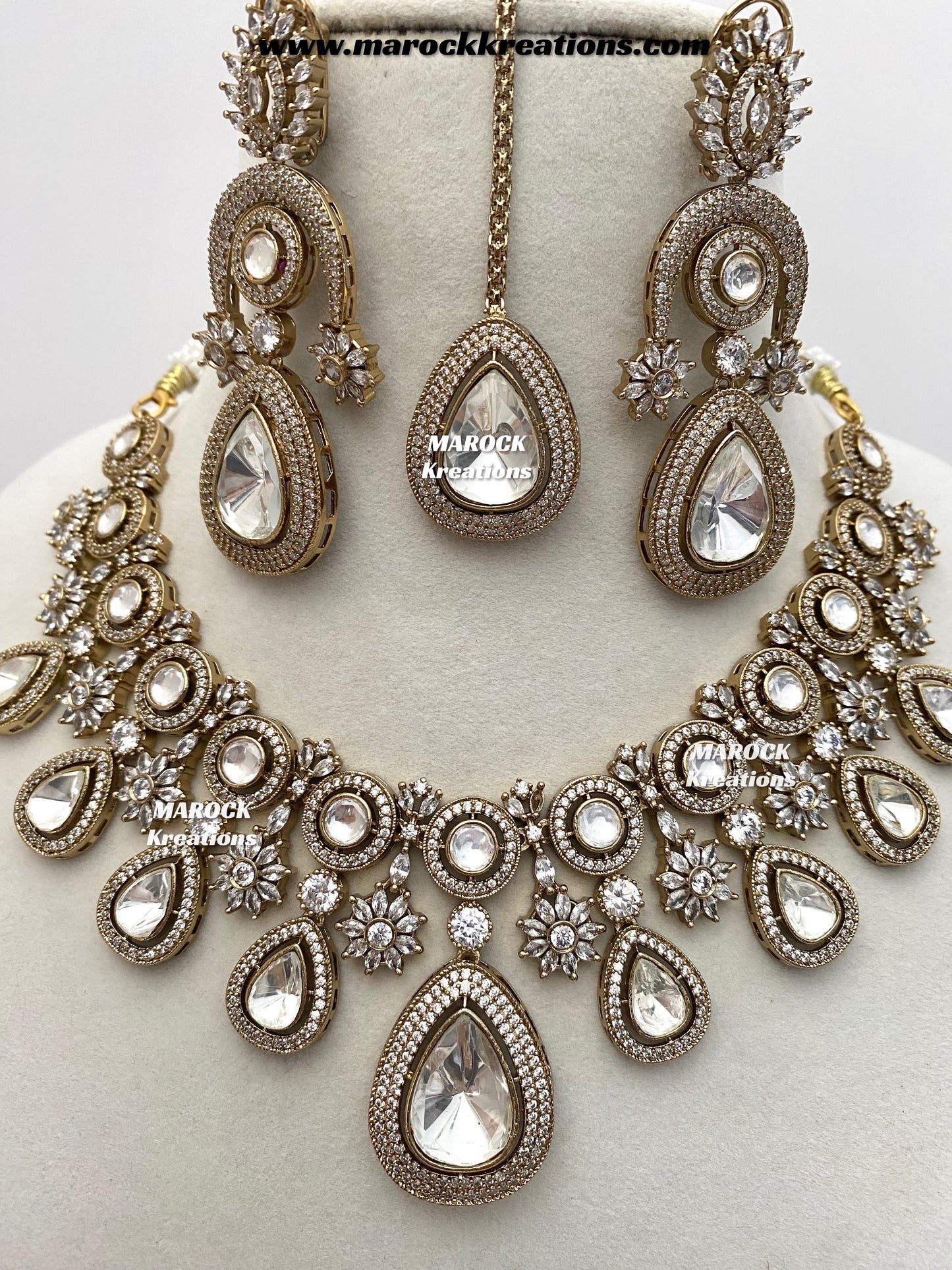 Marie Premium Quality Moissanite Kundan Necklace set
