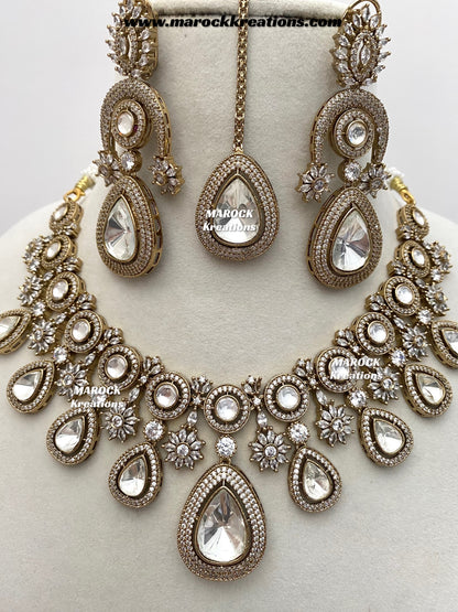 Marie Premium Quality Moissanite Kundan Necklace set