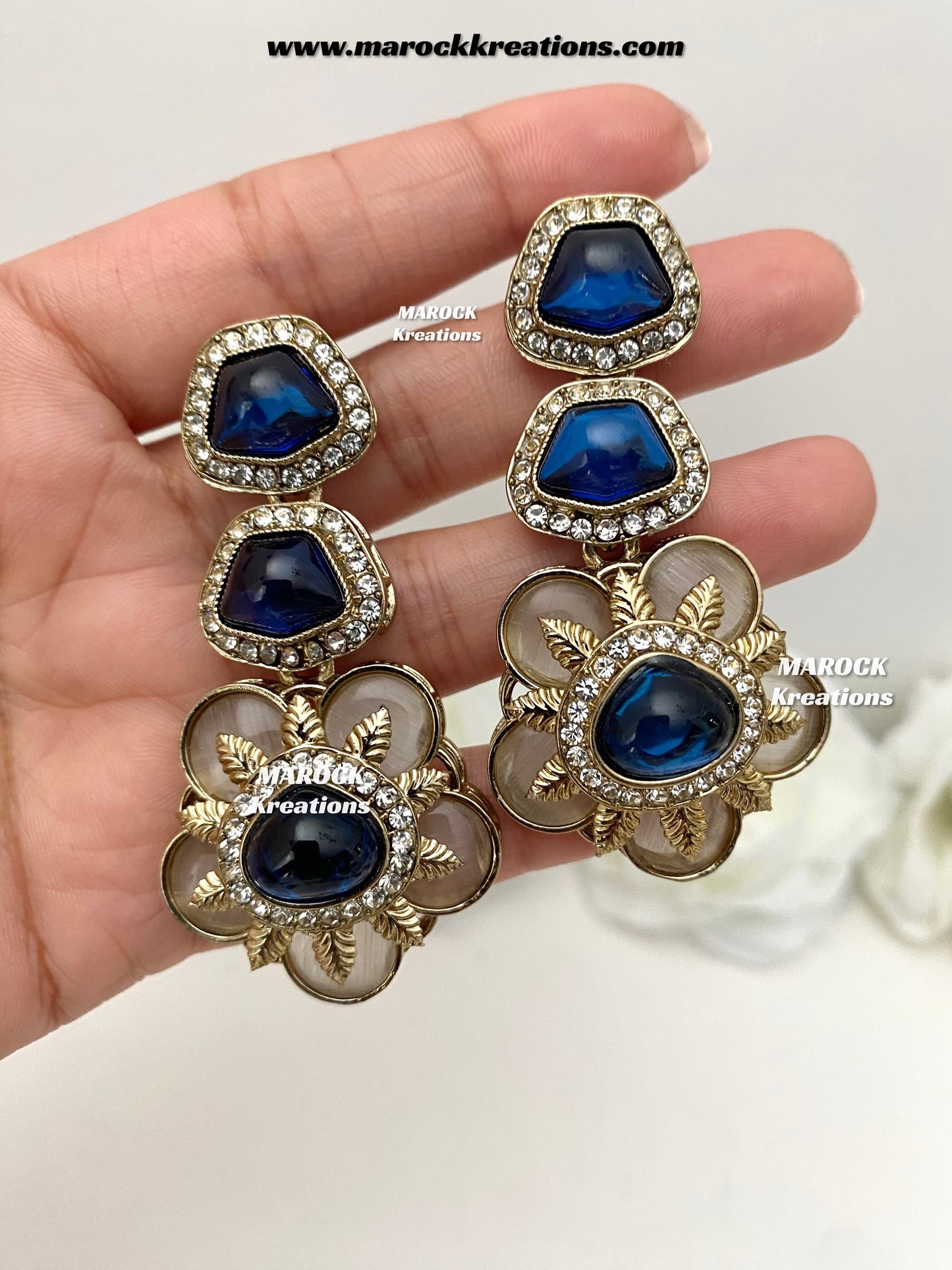 Kruti Sabyasachi inspired Mother of pearls Statement Earrings