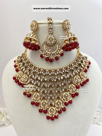 Fine Kundan V-shape Statement Necklace set