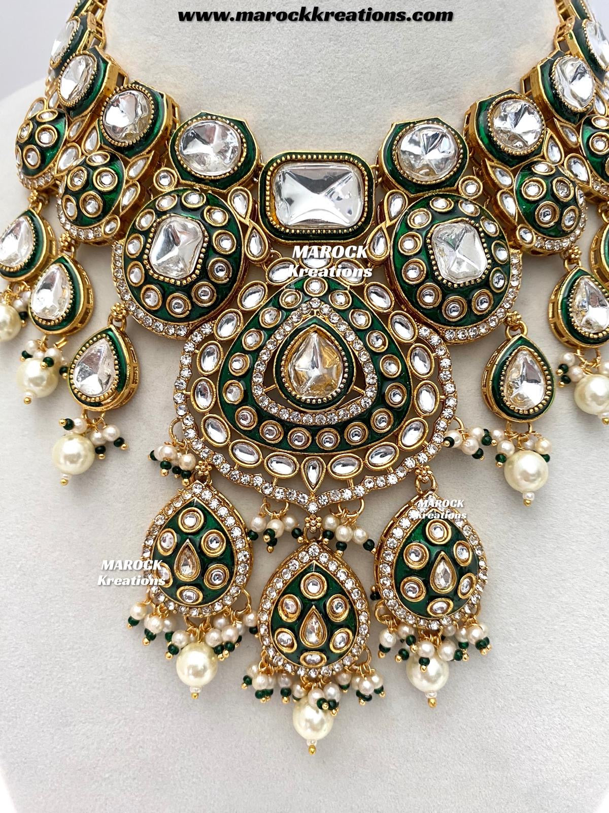 Sanuja Kundan Meenakari Statement Necklace set/Bridal set