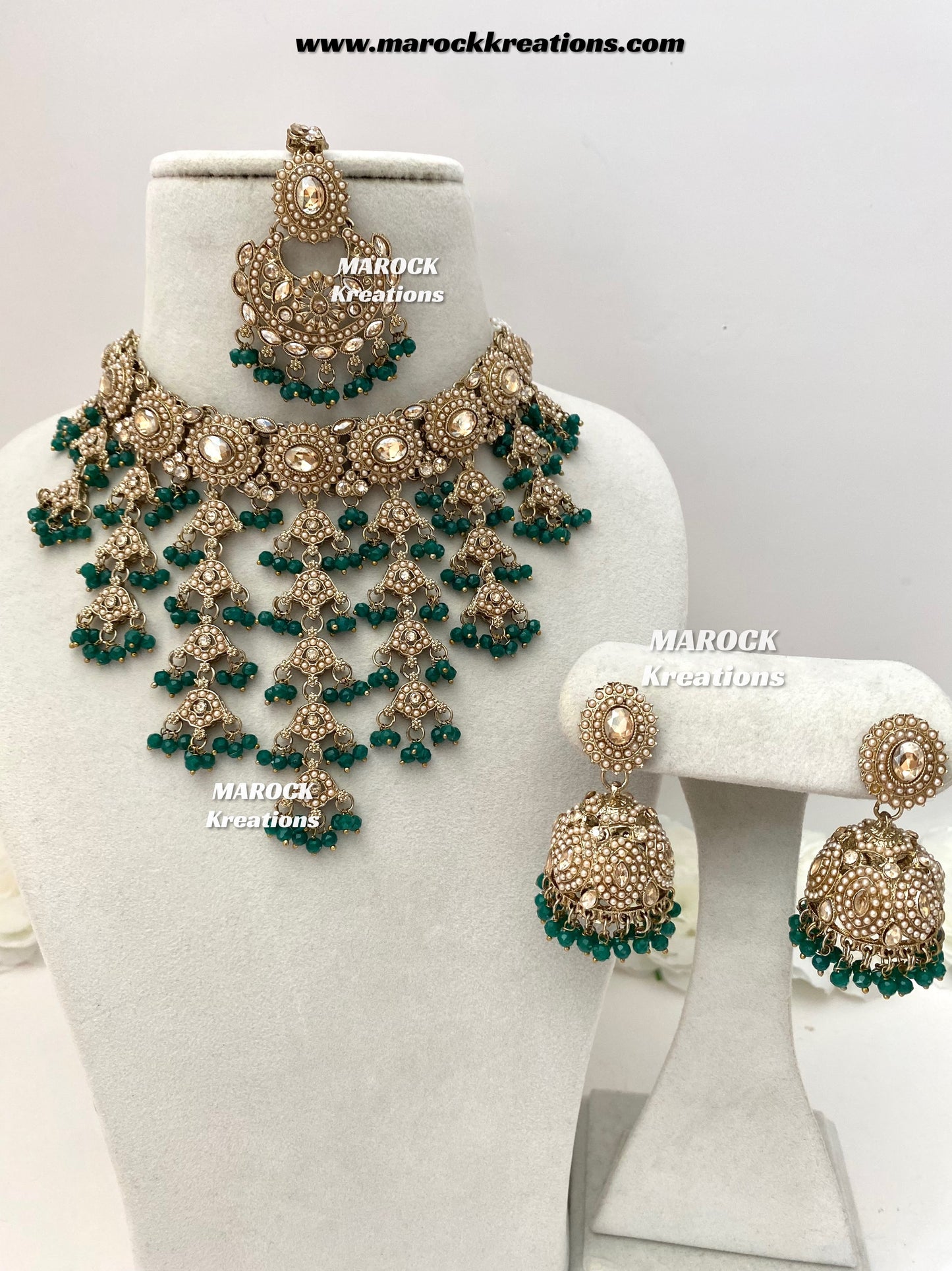 Shaya Antique Gold Polki waterfall Choker set