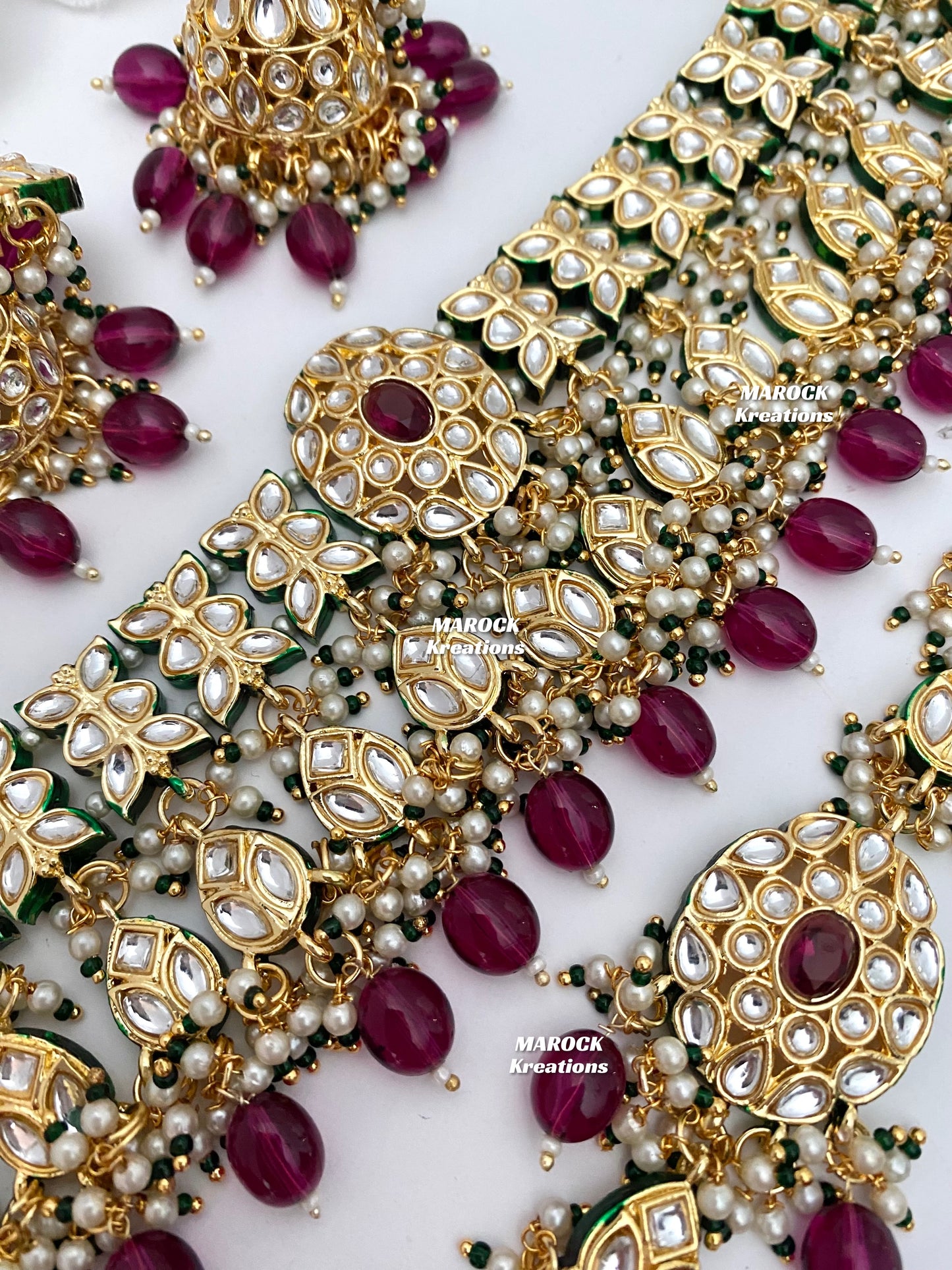 Premium Quality Thappa Kundan Statement Choker set