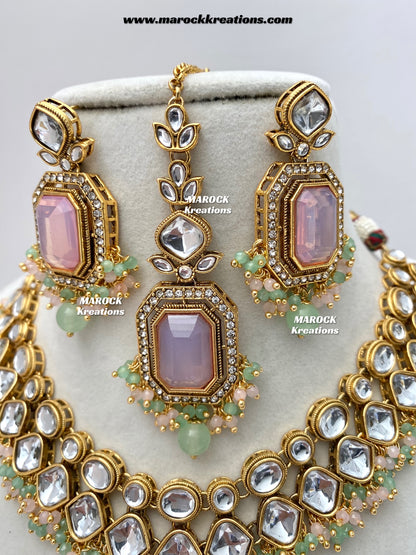 Shabnam Premium Quality Kundan Statement Necklace set