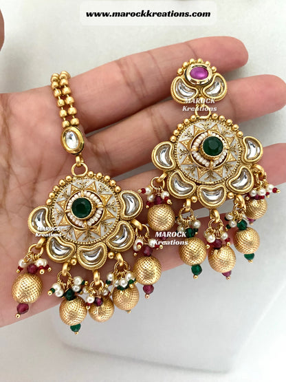 Siya Premium Quality Gold plated Kundan Necklace set