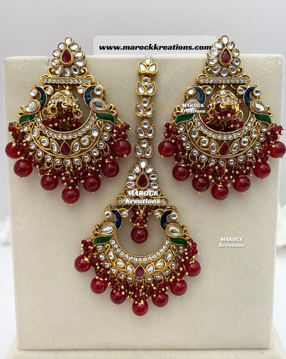 Premium Quality Kundan Earrings and tikka set