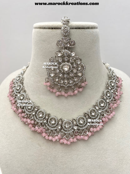 Silver Stone Necklace set