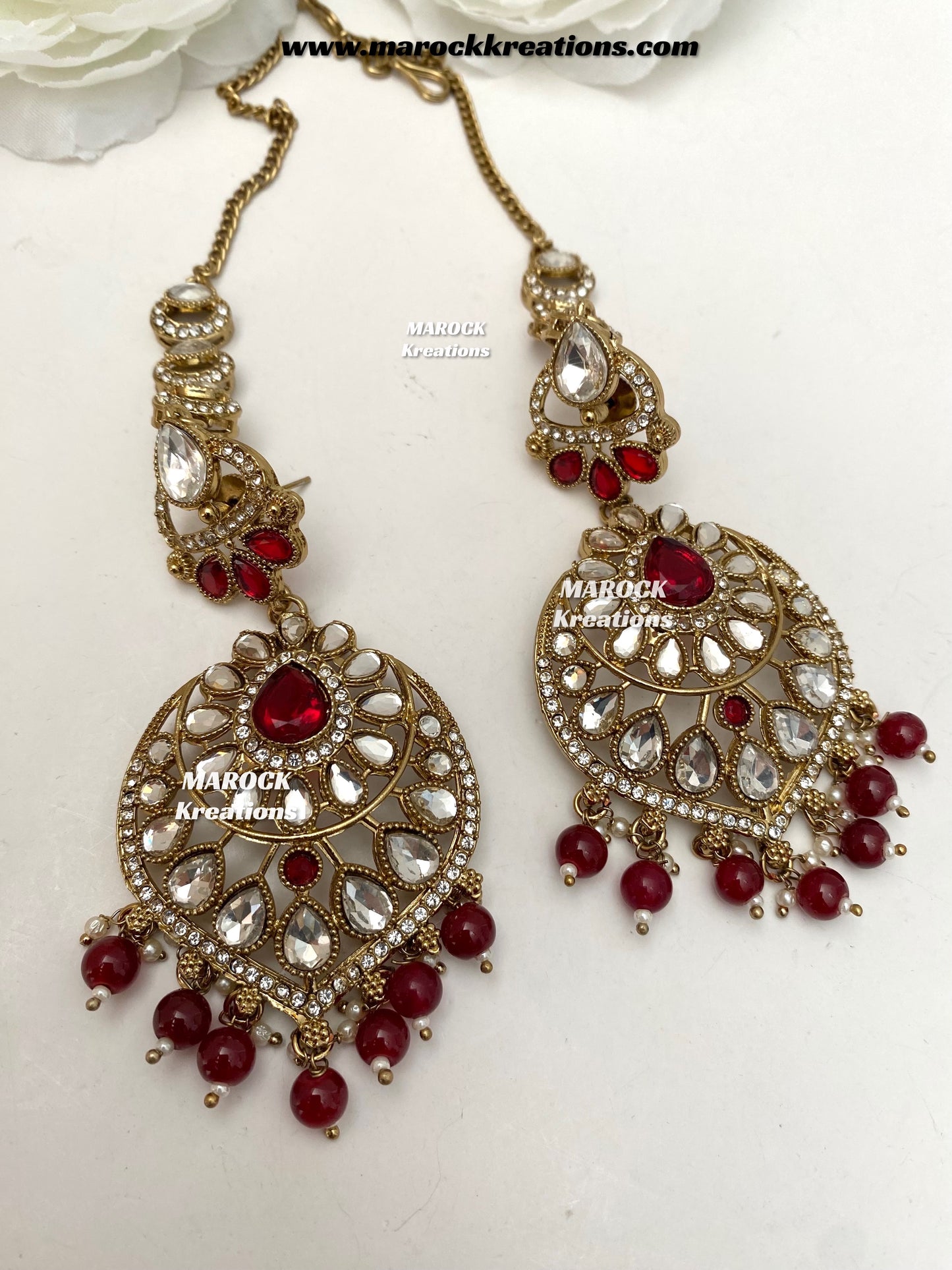 Shinal Uncut Polki Statement Necklace set/Bridal set