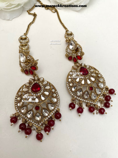 Shinal Uncut Polki Statement Necklace set/Bridal set