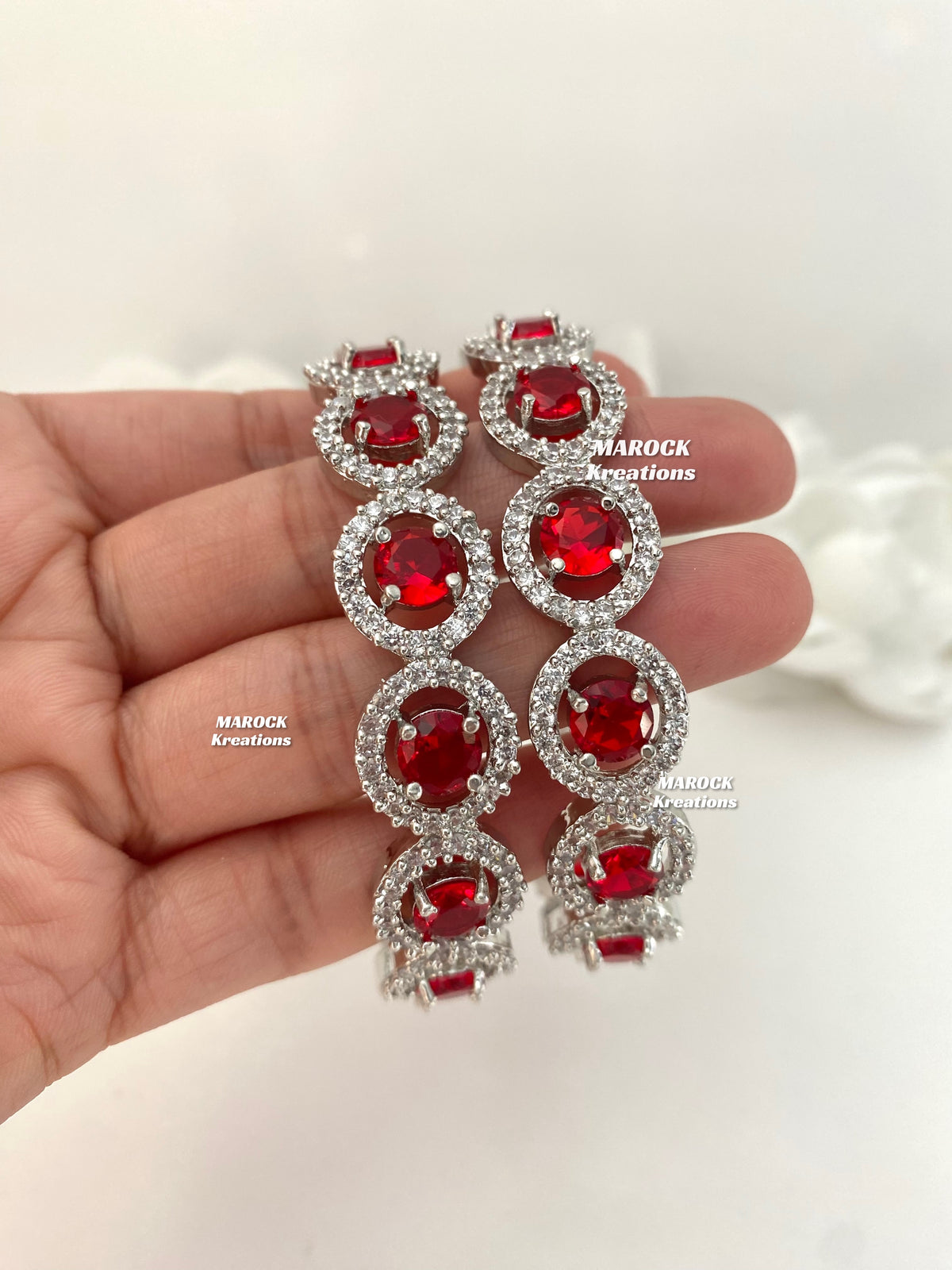 Silver American Diamond Bangles/Kade