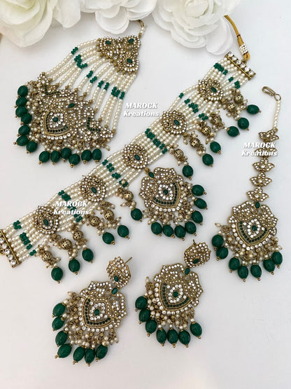 Amy Antique Gold Pakistani Choker set