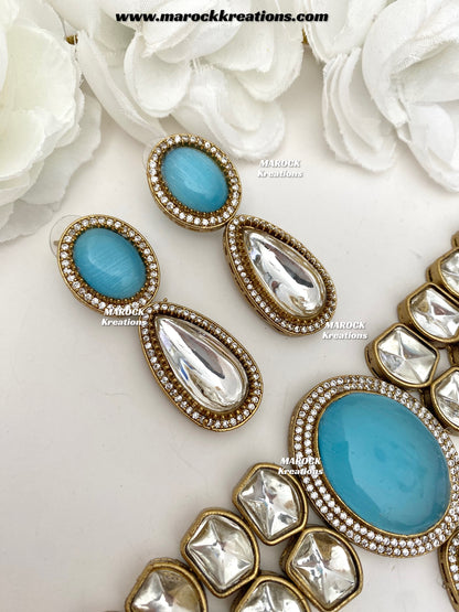 Luxna Premium Quality Kundan Statement Choker set