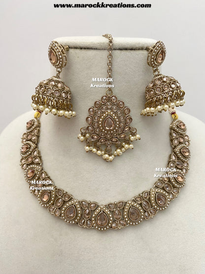 Hemani Antique gold Polki Necklace set