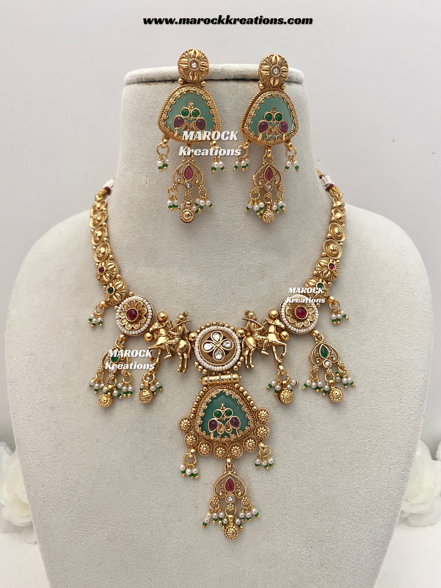 Amita Premium Quality exclusive Gold Plated heritage necklace set