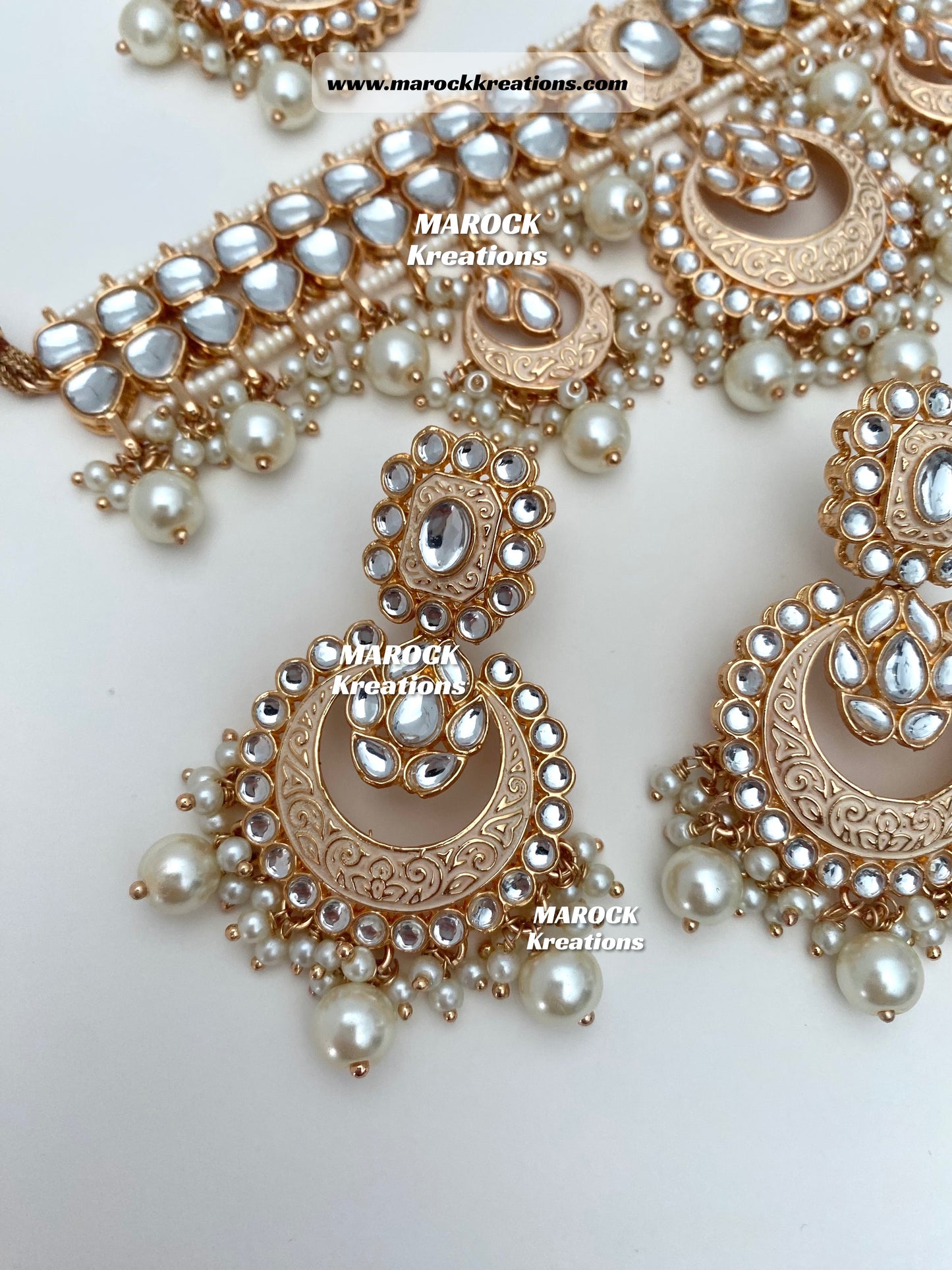 Rose Gold Kundan Meenakari Choker set