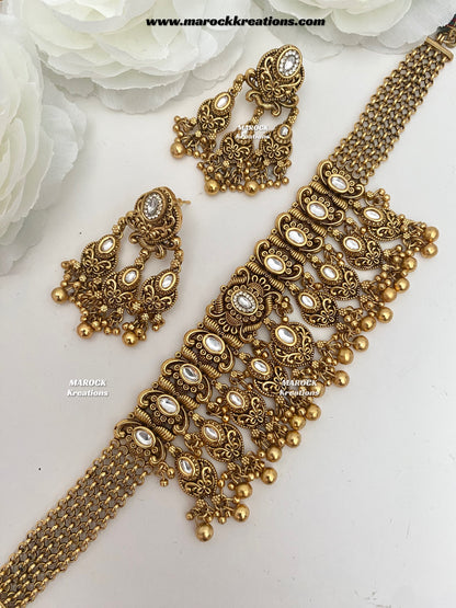 Robin Premium Quality Gold Plated Rajwadi choker set