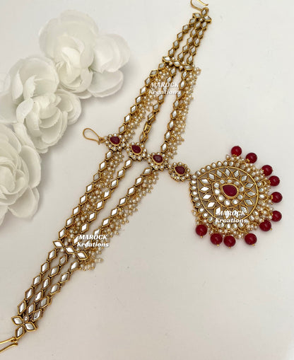 Premium Quality 3 layers Kundan Matha Patti/Sheesh Phool/Head band/bridal accessories