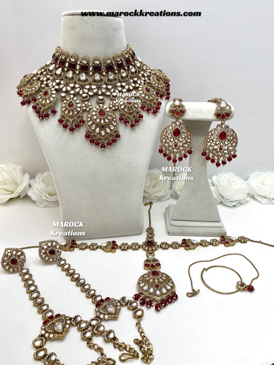 Shinal Uncut Polki Statement Necklace set/Bridal set
