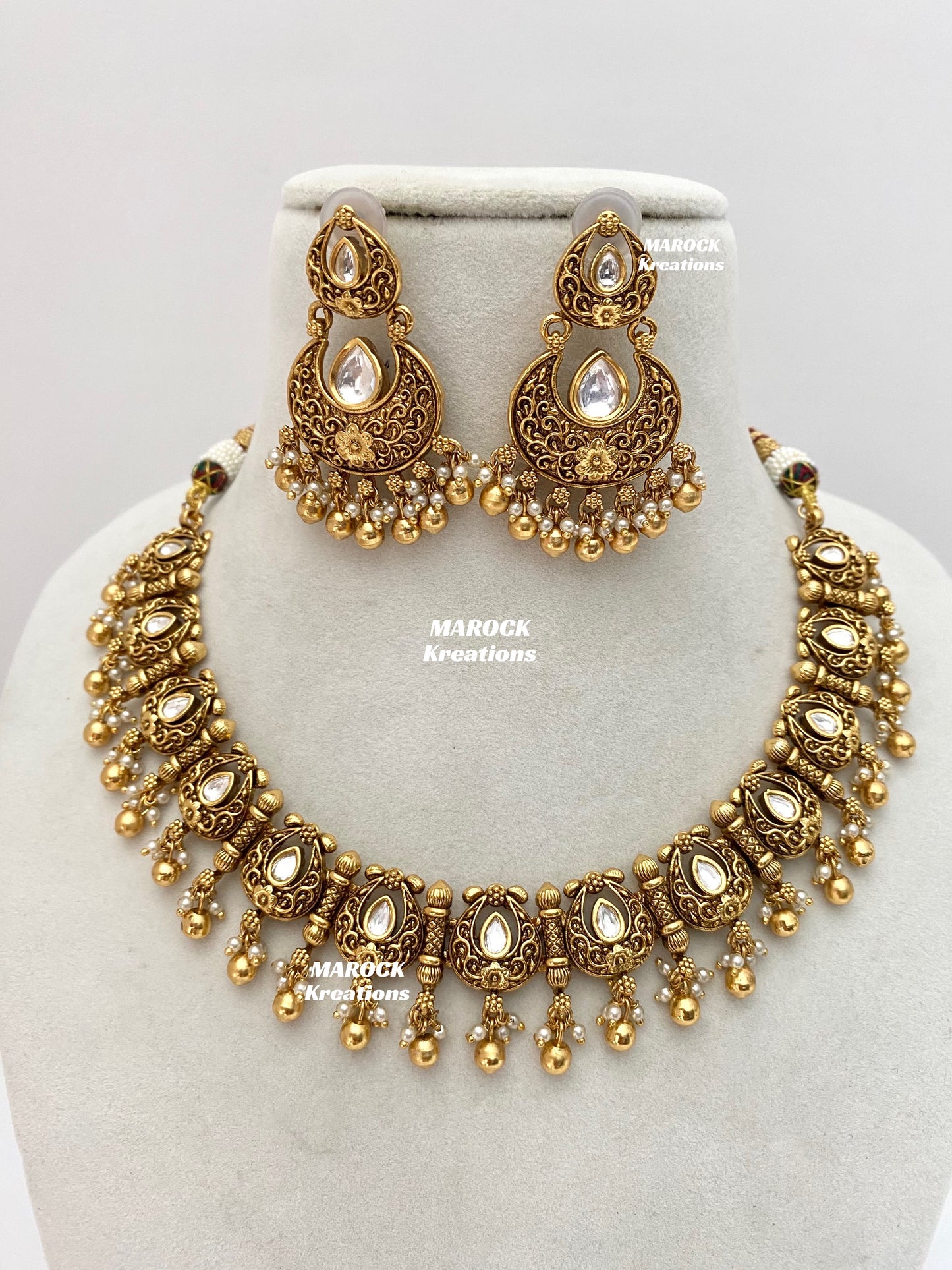 Archie Premium Quality Gold Plated Kundan Necklace set