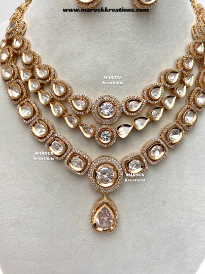 Mahnoor Premium Quality Tyani inspired Gold plated statement necklace set