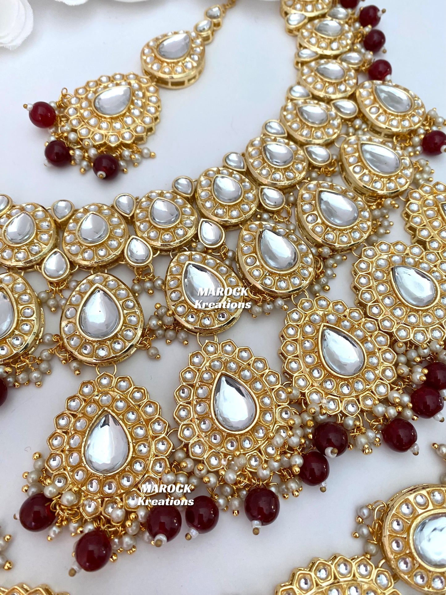 Premium Quality Thappa Kundan Necklace set/Bridal set