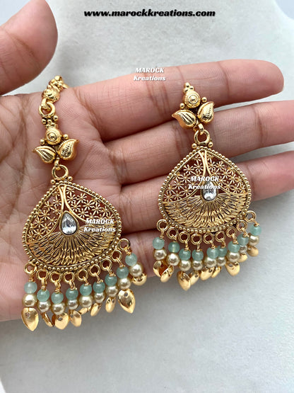 Diya Premium Quality Gold Plated peepal patti necklace set