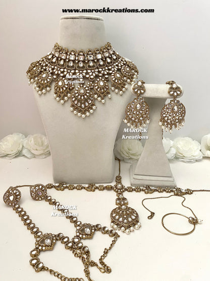 Shinal Uncut Polki Statement Necklace set/Bridal set