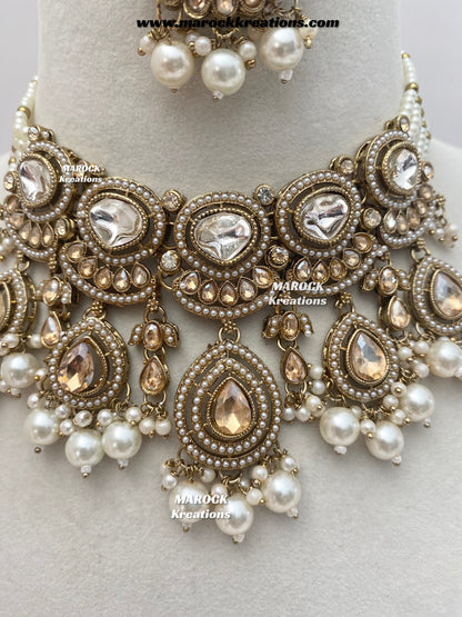 Saavni Antique Gold Polki Choker set