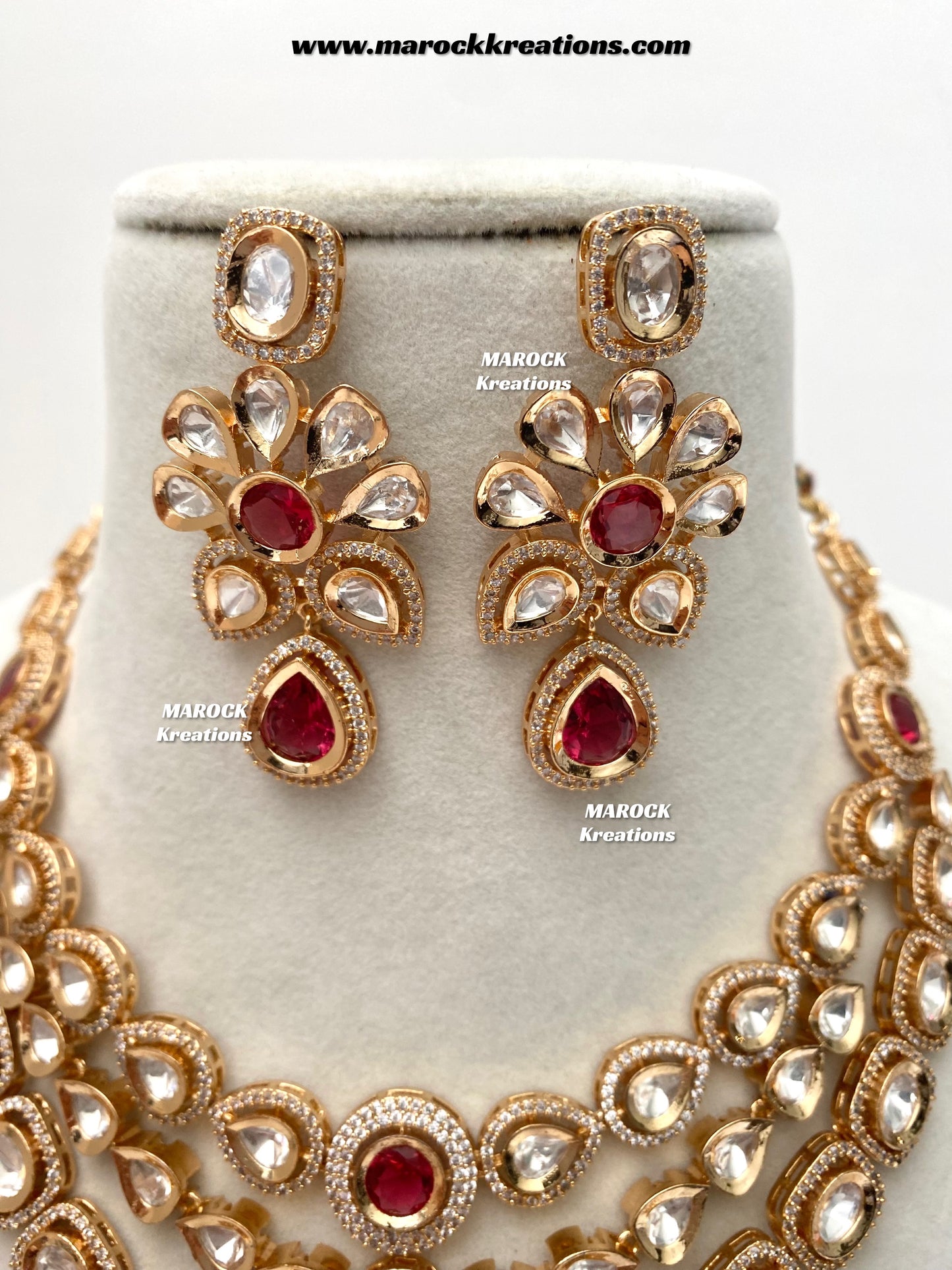 Mahnoor Premium Quality Tyani inspired Gold plated statement necklace set