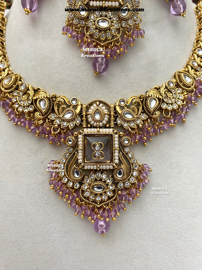 Nidhi Premium Quality Kundan Statement necklace set