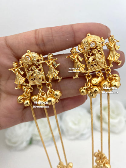 Mehnaz Premium quality Doli/Barat Gold plated Kashmiri Statement Earrings