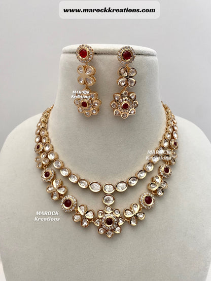 Diva Tyani Inspired Premium Quality gold plated Kundan double layer exclusive Necklace set