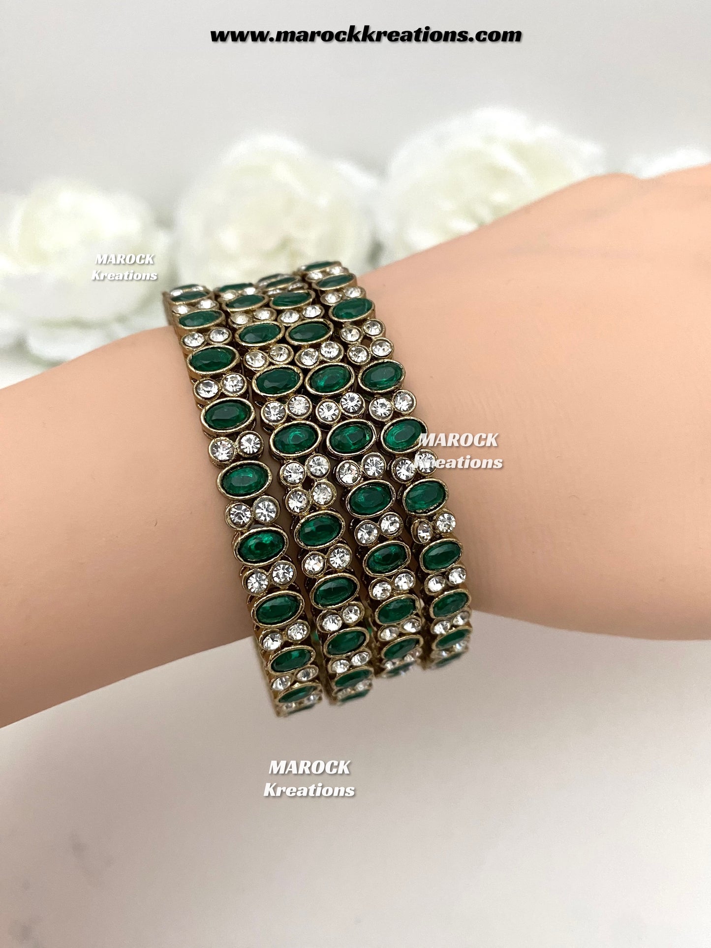 Premium Quality Monalisa stones Bangles/Kade (Set of 4)