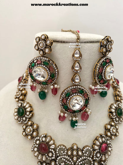 Luna Sabyasachi inspired Victorian Kundan Statement necklace set