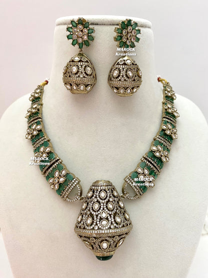 Nargis Moissanite Kundan exclusive Necklace set