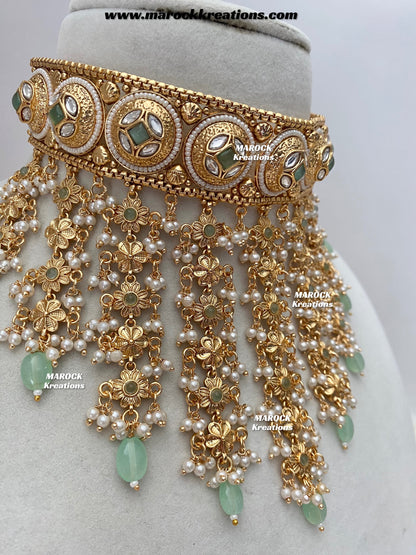 Nayeli Premium Quality Gold Plated statement choker set
