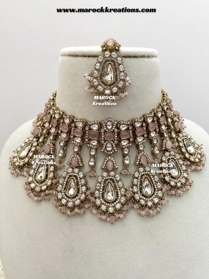 Sareena Kundan choker cum statement Necklace set