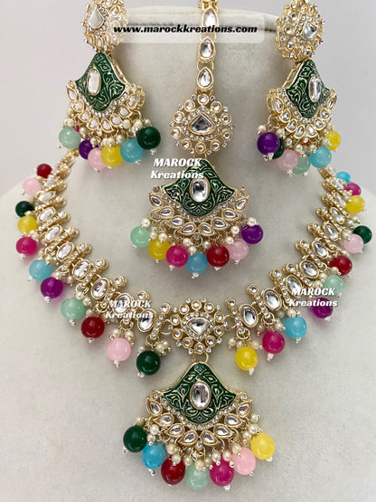 Myra Kundan Meenakari Necklace/Choker set