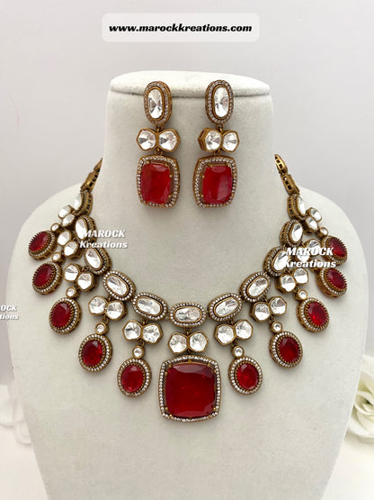 Premium Quality Moissanite Kundan exclusive Necklace set