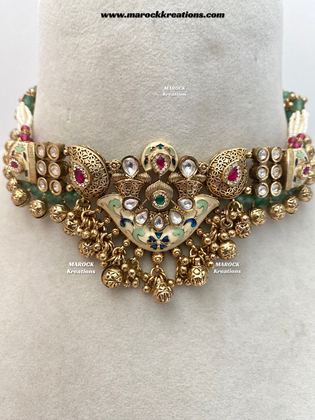 Ramina Premium Quality Gold Plated Rajwadi choker set